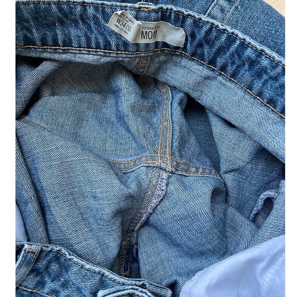 Topshop Original High Waisted Mom Jean Mid Blue Size 34 x 30 100% Cotton $74 - Picture 9 of 12